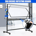 Magnetic Mobile Whiteboard 72 X 48 Rolling White Boards on Wheels, Large Double-Sided 6' x 4' Dry Erase Board with Stand, Standing White Board with Eraser & Marker & Magnet & Magnetic Calendar