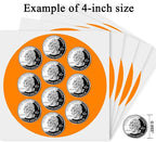 4 Inch Large Orange Circle Thermal Labels, Self-Adhesive Round Inventory Stickers, Multi-Purpose Round Roll Thermal Printing Stickers for Business and Domestic Use-300 Labels/Roll