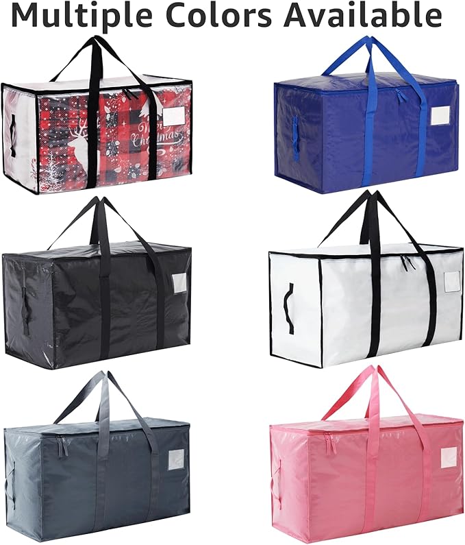 Moving Bags Heavy Duty Extra Large, Moving Boxes, Moving Supplies Essentials, Blue Storage Bins with Lids, Plastic Packing Totes, Storage Bags for Clothes with Handles & Zippers(Blue, 6 Pack)