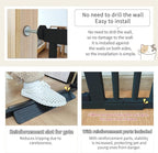 Lumizone Extra Tall Cat Gate 55.12" High Pressure Mounted Extra Wide 2025 New (17 Sizes) 1.37" Gap No Drilling Auto-Close One-Handed Operation Tall Pet Gate for Dogs(Black, 55.12" H x 38.39"-42.51" W)