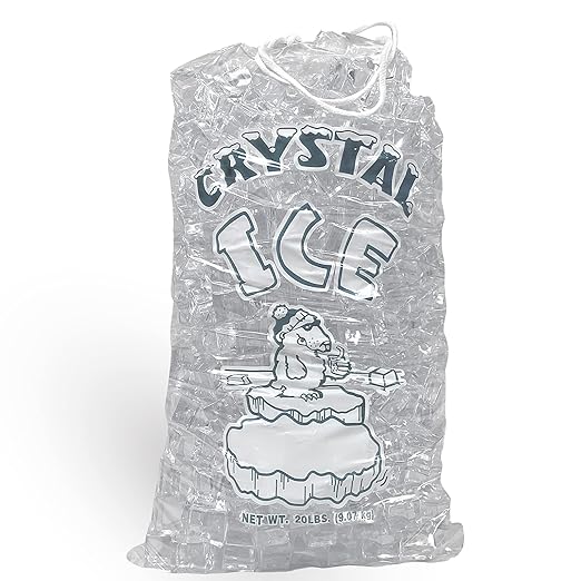 Pinnacle Mercantile 20 lb. Drawstring Ice Bags (30-Count) Heavy-Duty, Puncture-Resistant EVA | Cotton Pull Closure | Disposable, Recyclable | Portable Storage and Freezer Keeper