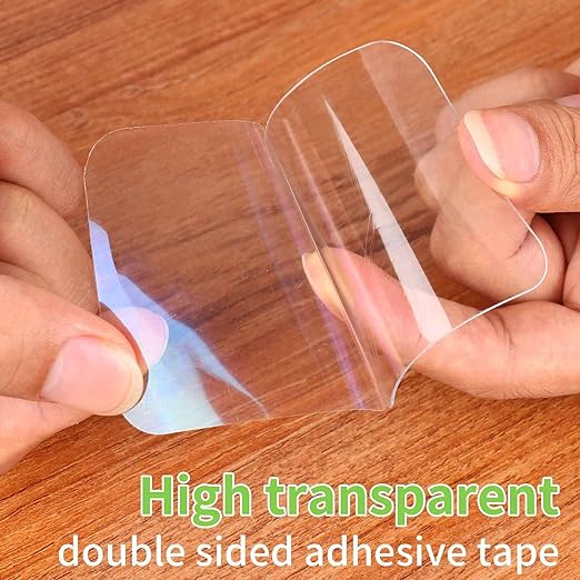 50PCS Double Sided Adhesive Pads for Mounting, 2.36in Two Sided Pre-Cut Square Tape, Sticky Tack Double Sided Tape for Walls Hanging, 2 Sided Nano Wall Mount Heavy Duty Removable Clear 60mm