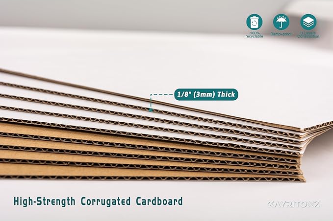 7x7x7 inch Small Shipping Boxes, White Corrugated Cardboard Boxes for E-Commerce, Mailing, Storage, Gifts Wrapping, 15 Pack