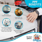 [ARMOR UP] 6"x60" Clear Paint Protection Film for Cars, Trucks - 8-mil TPU Automotive Protector Wrap for Bumper, Headlamps, Hood - UV Protection, Non-Yellowing, Self-Healing, Hydrophobic Top Coat…