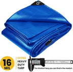 PROTARP Extra Heavy Duty 16 Mil Tarp Cover, Waterproof, UV Resistant, Rip and Tear Proof, Poly Tarpaulin with Reinforced Edges for Roof, Camping, Patio, Pool, Boat. (Blue 20′ X 20′)
