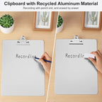 ZCZN Metal Clipboard, 12 Pack Heavy Duty Aluminum Clipboards 12 x 9 Inches, A4 Letter Sizer Document Holder with High Capacity Clip, Suitable for School, Office, Jobsite or Medical Staff, Silver