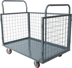 5 in 1 Mutipurpose Platform Truck Cart with Cage, 2200lbs Capacity Heavy Duty Rolling Cart Hand Truck with Wheels, 43.31"×27.56"×41.8" for Workshops Warehouses