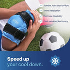 REVIX ice Wraps for Knee Discomfort, Gel Ice Packs Reusable with Cold Compression, Knee Cold Pack to Relax Sore Muscles and Joints, Plush Cover and Hands-Free Application, A Set of Two