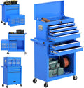8 Drawer High Capacity Rolling Tool Chest, Metal Tool Box with Wheels and Drawers, Detachable Toolbox with Lock, Heavy Duty Tool Cabinet for Workshop, Warehouse and Garage (Blue)