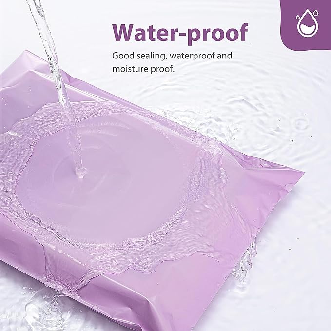 Fuxury Poly Mailers 10x13 Inch 500pc,Sturdy Shipping Bags for Clothes Bulk,Self Adhesive Mailing Shipping Envelopes,Waterproof Mailers Poly Bags,Colorful Packaging Bags for Small Business Purple