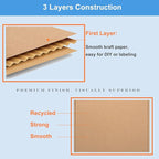 Shipping Boxes 12x9x4 Inches 20 Pack Corrugated Cardboard Mailing Boxes for Small Business, Kraft Medium Literature Mailer Packaging Supplies Brown