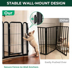 FXW Dog Gate Extra Wide Designed for Indoor Use, Adjustable Width Up to 46-inch Wide (24" H 2 Wire Panels for Puppies and Small Dogs), Black