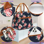 FlowFly Insulated Lunch Cooler Bag - Tote Bag Organizer for Women/Men, Rose