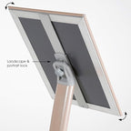 M&T Displays Curved Menu Board, 11x17 Pedestal Sign Holder Pale Rose Floor Standing Aluminum Front Loading Easy Open Poster Message Advertisement Holder For Restaurant Cafe Hotel