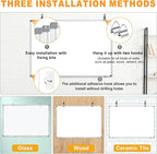 H-Qprobd White Board Dry Erase Whiteboard for Wall 24x18 (3pcs) Magnetic Boards for Office Classroom & Home, Small Wall Whiteboard Including 6 Markers, 10 Magnets, 2 Erasers & 15 Adhesive Hooks