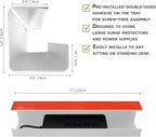 No-Screw Under Desk Cable Management Tray - Self-Adhesive Installation, Cord Management, Cable Tray, Under Desk Wire Organizer - White Single Tray