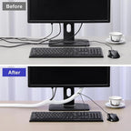 Cable Management Sleeves 1.2in - 2 Pack 4.1ft Split Braided Sleeve White, Hard PE Protectors From Pets, Wire Organizers, Flexible Wrap for Computer Cord Management