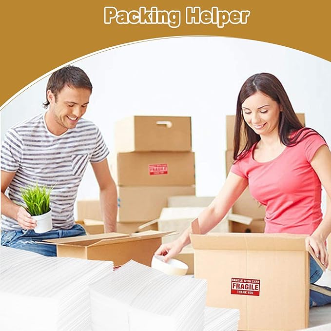 100 Pack 6''x10'' Cushion Foam Pouches, Moving Supplies for Dishes, Packing Foam for Dishes & Cups, Glass Packing Paper and Plate Protectors for Moving Fragile Items (150x250x0.5MM)