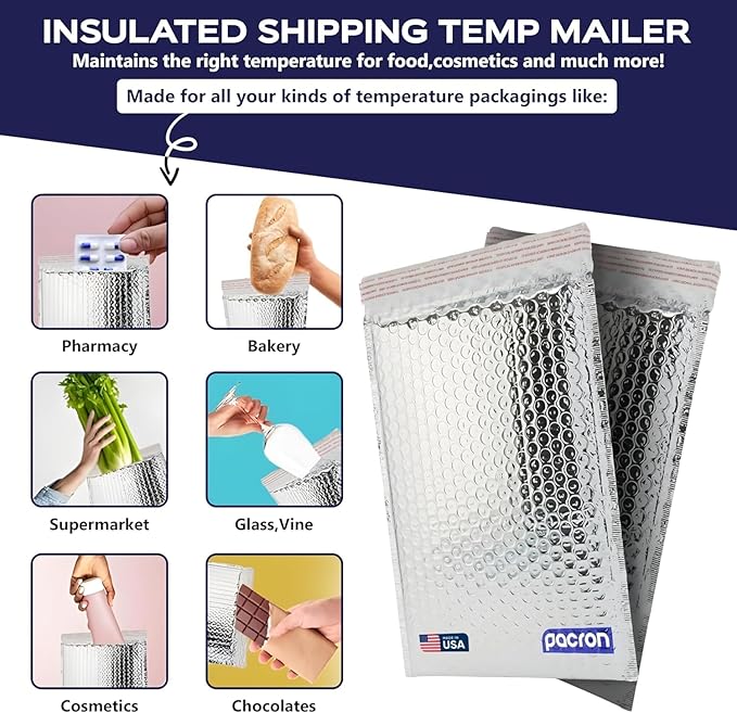 3000-Pack Insulated Silver Thermal Bubble Mailers 10 x 11 - Waterproof Metallic Foil Self-Sealing Padded Envelopes for Cold Shipping, Perishables, Food, Cosmetics, Pharmaceuticals