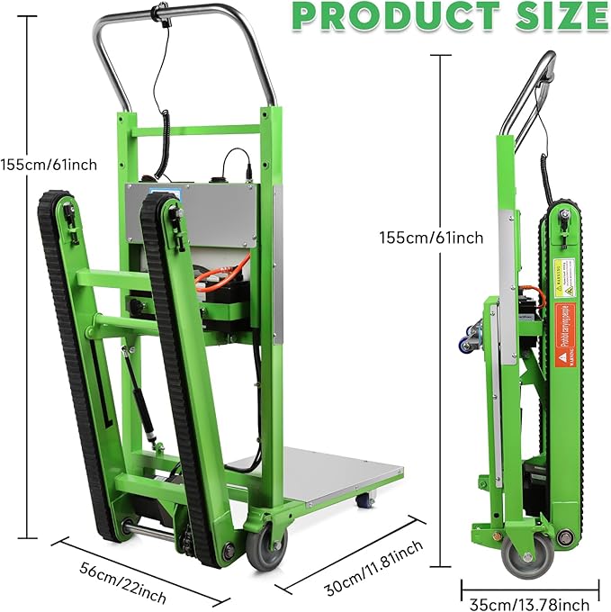 Electric Stair Climbing Hand Trucks Dolly Cart, 900lb Capacity Heavy Duty Stair Climber with Ropes, Carry Heavy Objects Up and Down Stairs Effortless for Furniture Logistics Warehouse
