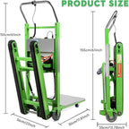 1250W Electric Stair Climbing Dolly - 900lbs Capacity, 3-Mode Folding Hand Truck W/Telescopic Handle, Non-Slip Wheels for Moving Furniture, Appliances (Green)