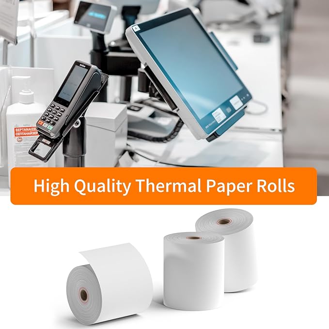 CLASSY Thermal Paper 3 1/8 x 230ft, 10 Rolls Receipt Paper for Cash Registers Printer, ATM Machine,Compatible with Wide Range of POS Systems for Small Business