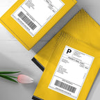 FungLam 4"x6" Thermal Shipping Labels, Fanfold 4"x6" Thermal Labels, Shipping Mailing Address Labels for iDPRT, Munbyn, Polono, Rollo Direct Thermal Printer, 500 Labels