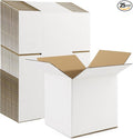 Frametory 7x7x7 Pack of 25 Corrugated Cardboard Packing Shipping Mailing Moving Carton Boxes, White