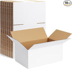 Famagic 10 Pack 9x6x4 Inch Small Shipping Boxes White Corrugated Cardboard Boxes Mailer for Small Business, Mailing Boxes for Packaging Bulk