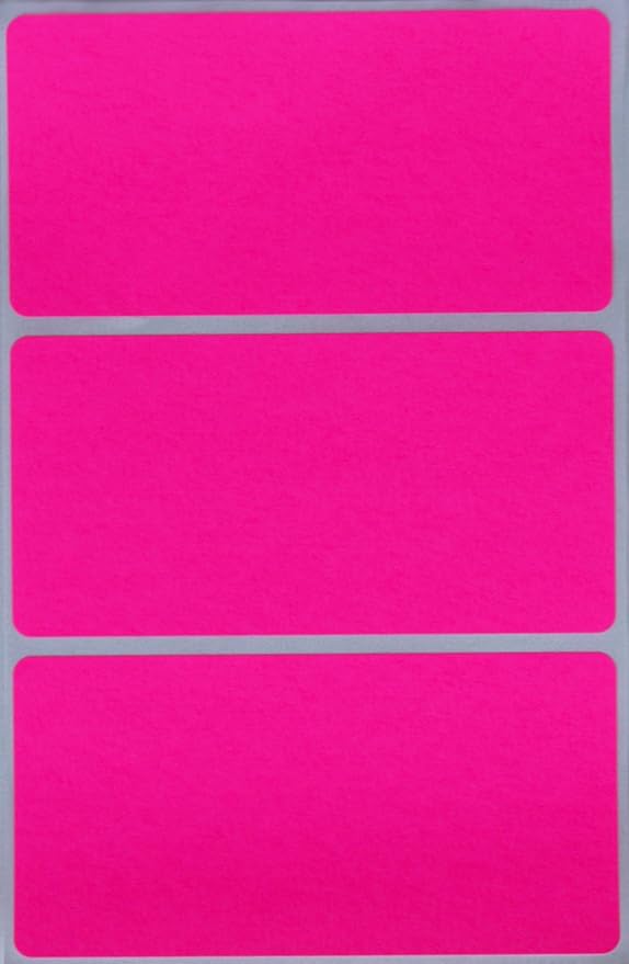 Royal Green Rectangular Stickers Color-Coding Labels for Organizing, Moving, and Storage Boxes 4" x 2" Stickers to Write On Name Tags, 300-Pack (Neon Pink)