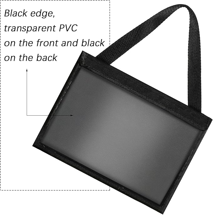 Frienda 2 Pieces License Plate Holder with Hanging Strap Dealer Plate Holder Test Drive Tag Bag Black Frame Cover and Bracket for Car SUV Truck