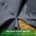 Farm Plastic Supply - Black Plastic Sheeting - 6 mil - (32' x 100') - Black Plastic Tarp, Polyethylene Vapor Barrier Plastic Sheeting, Black Painters Tarp, Roll of Heavy Duty Plastic