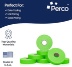 Perco Fluorescent Green Pricing Labels for Monarch 1136 Price Gun – 3 Sleeves, 24 Rolls Value Pack - 42,000 Price Marking Labels – with Ink Rolls Included