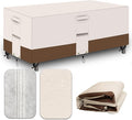 Heavy Duty Patio Furniture Covers Waterproof, 600D Outdoor Furniture Cover Waterproof for Sectional Sofa Couch, Outdoor Dining Table and Chair Set Covers 124''L x 72''W x 28''H, Beige Brown