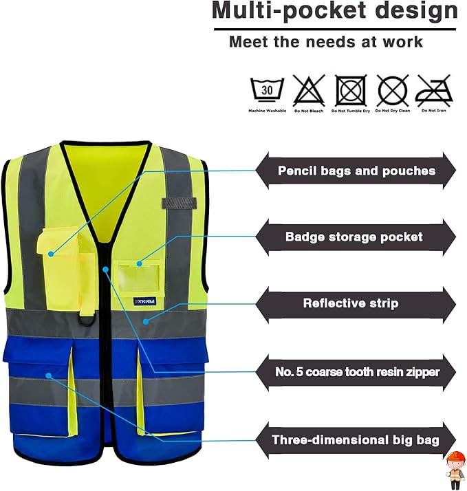 safety vest yellow and blue