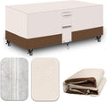 Heavy Duty Patio Furniture Covers Waterproof, 600D Outdoor Furniture Cover Waterproof for Sectional Sofa Couch, Outdoor Dining Table and Chair Set Covers 62''L x 42''W x 28''H, Beige Brown