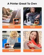 Phomemo M220 Label Printer, Barcode Printer, Bluetooth Thermal Label Maker Machine for Barcodes,Name,Address,Clothing Labeling,for Office Home,Compatible with Phones and Some PC Orange