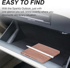 Cacturism Car Registration and Insurance Holder, Vehicle Glove Box Car Organizer Men Women Wallet Accessories Case for Cards, Essential Document, Driver License, Bling Rose Gold