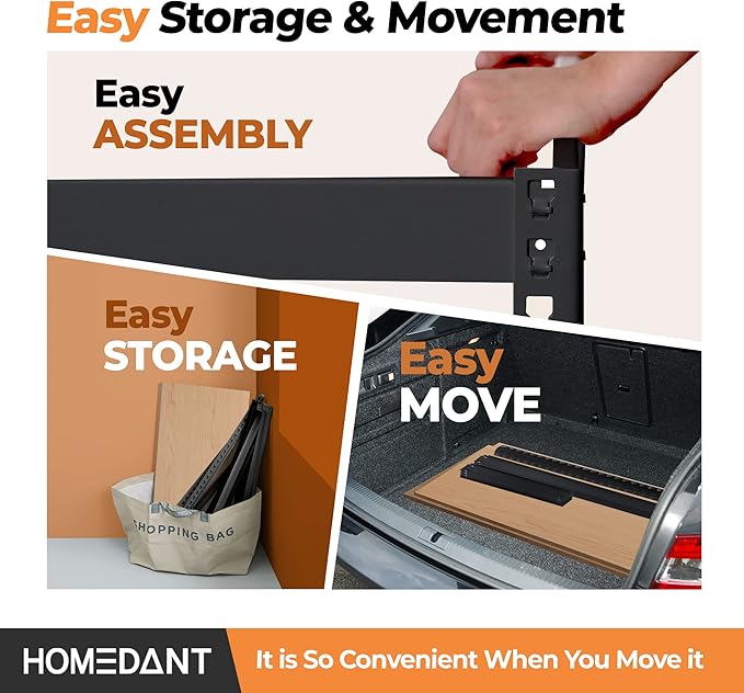 HOMEDANT 5 Tier Storage Shelves Adjustable Laminated Boltless Garage Metal Shelving Unit Heavy Duty Utility Rack Shelf Warehouse Pantry Closet Kitchen (10, (S) 28" W, Black)