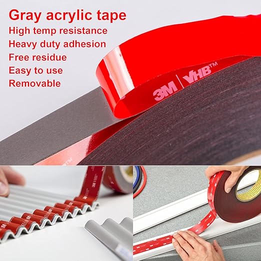 Double Side Tape Heavy Duty,1in x 10ft Mounting Tape Strong Adhesive Double Sided Tape Waterproof Foam Tape for LED Strip Light Tape Picture Hanging Strips for Wall