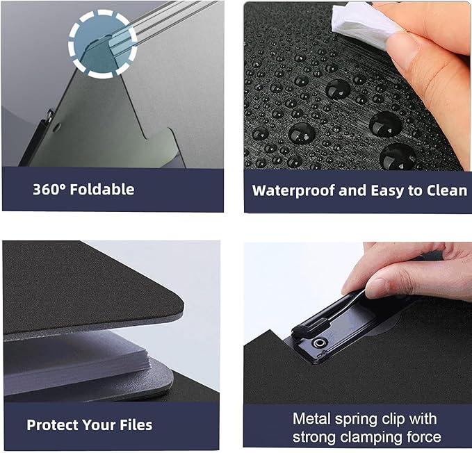 Clipboard Folder, 6 Pack A4 Foldable Clipboards File Folder Flip Writing Pad for Memo Form Document & School Office Work - Blue