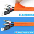 Automotive Wire Loom Tubing, Split Braided Cord Protectors from Pets No Chew, Flexible Cable Sleeve Cable Management for TV/Computer/Electric Wires (Orange, 1"-10ft)