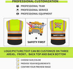 BeautyWill Custom Logo Safety Vest Class 2 High Visibility Reflective Vest for Men - Personalized Logo Team Vest