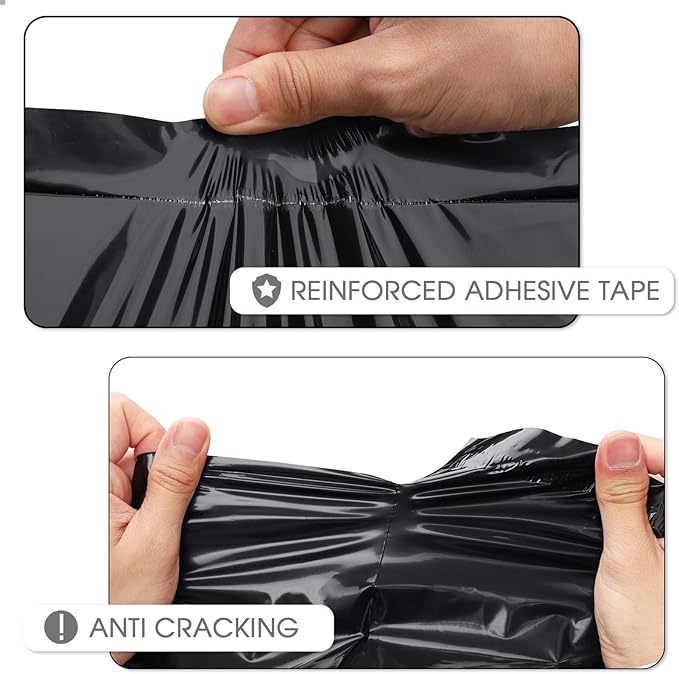 Metronic Poly Mailers 10x13 1200 Pcs, Medium Shipping Bags for Clothing, Strong Adhensive Shipping Envelopes for Small Business, Waterproof Poly Mailing Bags, Tear-resistant Packaging Bags in Black