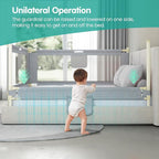 Bed Rails for Toddlers，Toddler Bed Rails，Bed Rail for Baby - Adjustable Height Bed Guard with Child Safety Lock, Universal Fit for King/Full/Twin Beds (Grey, 1 Side 82.5Inch)