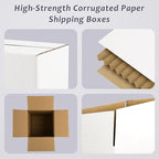 Frametory 7x7x7 Pack of 25 Corrugated Cardboard Packing Shipping Mailing Moving Carton Boxes, White