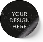 100 Custom Vinyl Stickers - Upload Your own Image, Text, Design, Logo - Personalized Logo Labels for Handmade, Packaging, Bottle, Jars, Candle, Brand Stickers (Black Marble, 4x4)