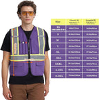 A-KSAFETY High Visibility Safety Vest for Men Women with Pockets and Zipper
