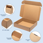 Shipping Boxes 12x9x2" 25 Pack - Brown Corrugated Cardboard Mailing Box for Small Business, Kraft Medium Literature Mailer Packaging Supplies