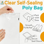Shop4Mailers 14.5 x 19 Clear Plastic Poly Bags 1.5 Mil Self Seal Packaging for Apparel, Jewelry, Documents, Prints, Gifts, Storage – Resealable (500 Pack)